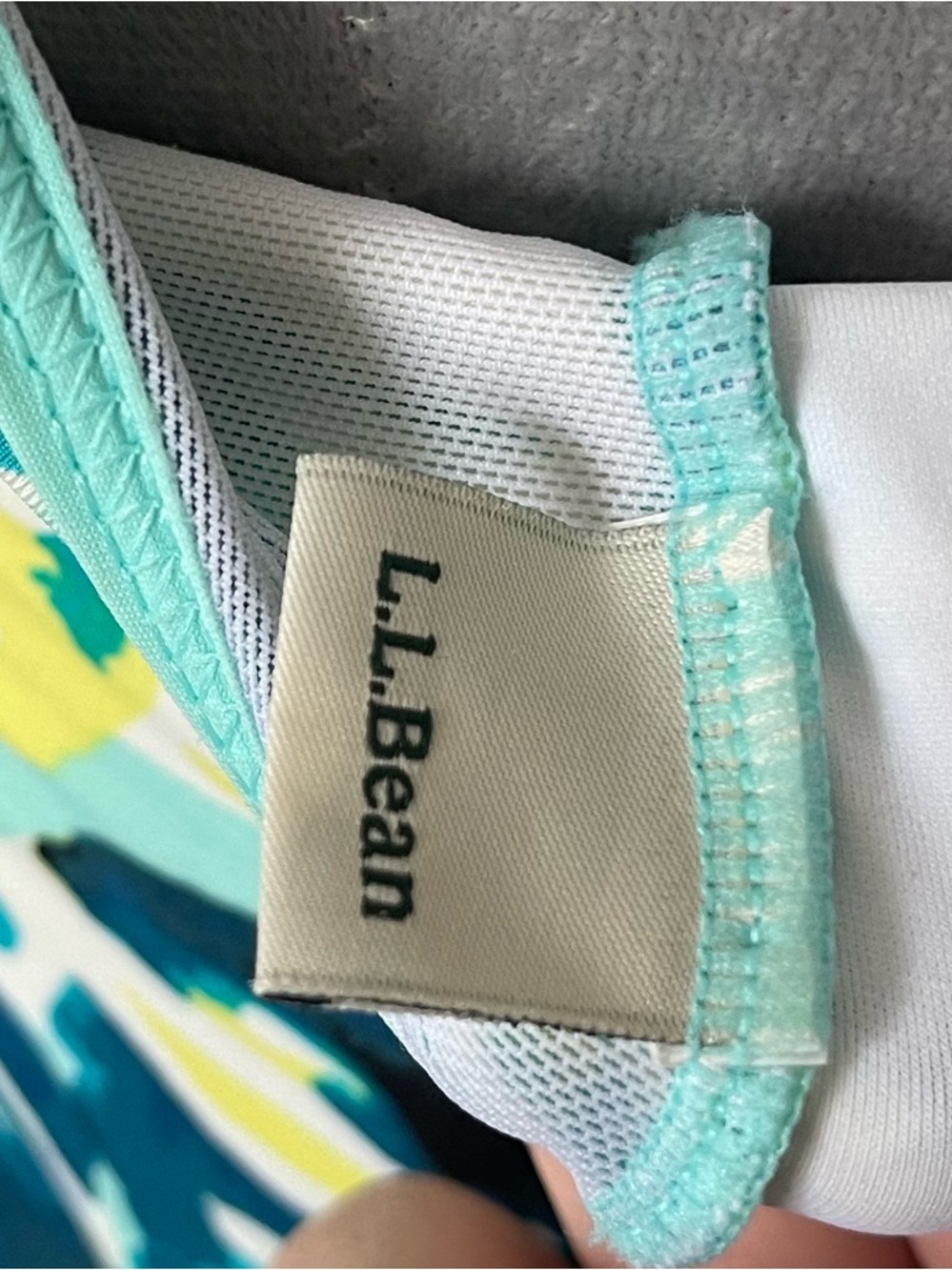 L.L. Bean Aqua and Yellow Floral One-Piece Swimsuit estimated size XS see photos - Picture 8 of 12